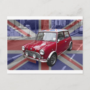 British Classic Mini car Postcard