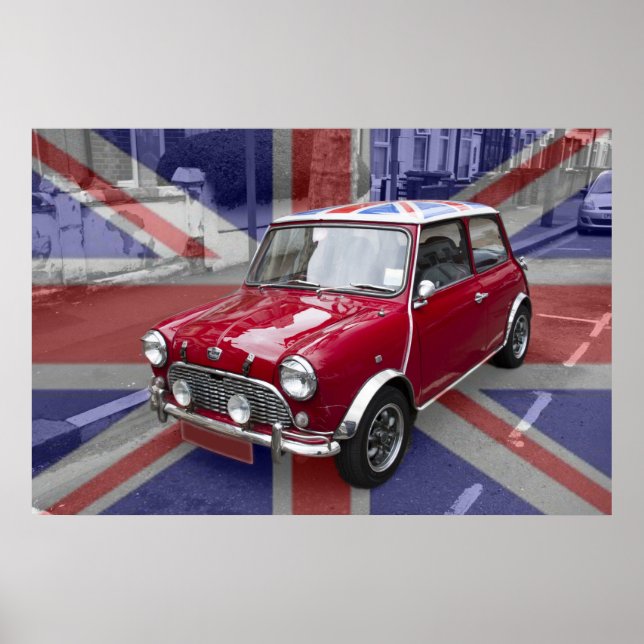 British Classic Mini car Poster (Front)
