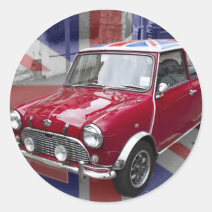 British Classic Mini car Round Sticker