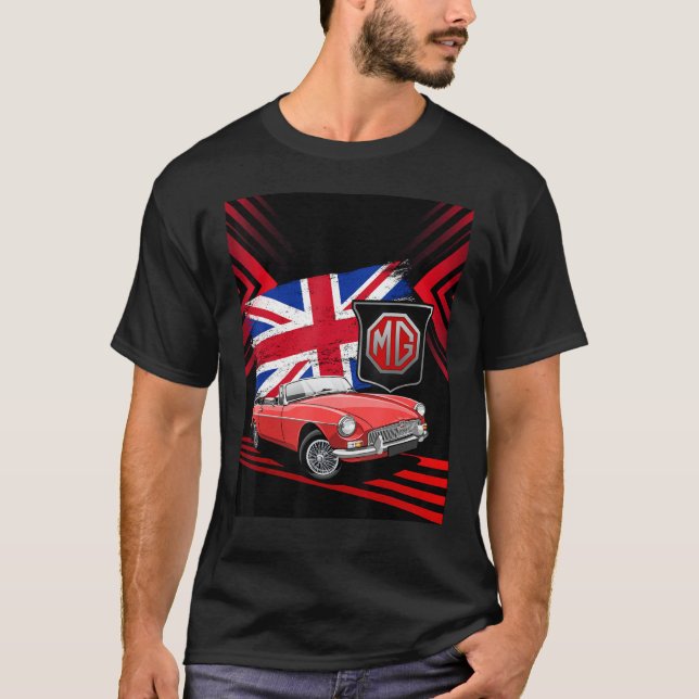 British Classic Sports Car - MG MGB Convertible T-Shirt (Front)