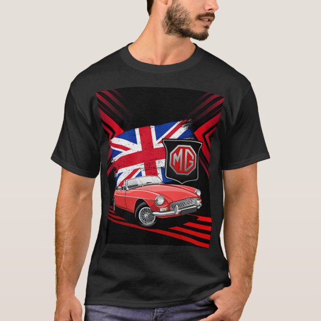 British Classic Sports Car - MG MGB Convertible T- T-Shirt (Front)