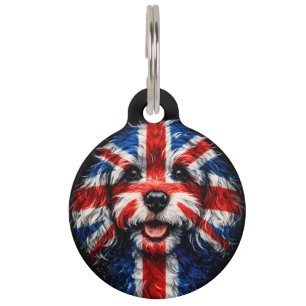 British Cockapoo Dog Tag   Union Jack Dog ID Tag