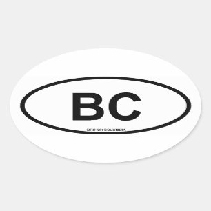 British Columbia "BC" Oval Sticker