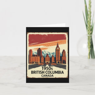 British Columbia Canada 1950s Vintage Travel Touri Card