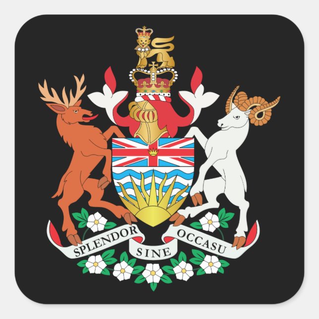 British Columbia coat of arms Square Sticker (Front)