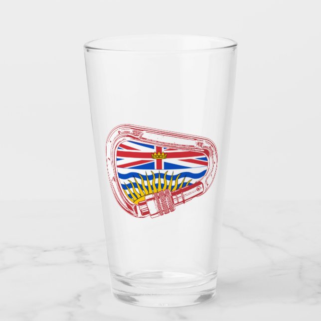 British Columbia Flag Climbing Carabiner Glass (Front)