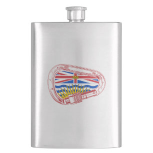 British Columbia Flag Climbing Carabiner Hip Flask