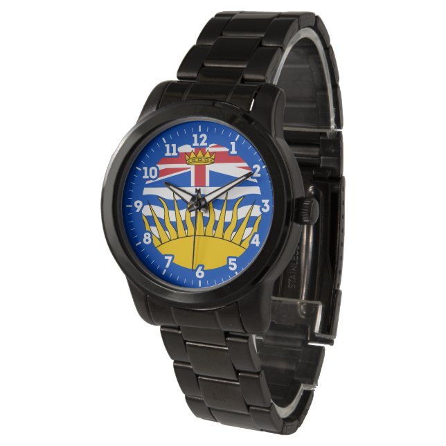 British Columbia Flag Graphic Dial Watch (Angled)