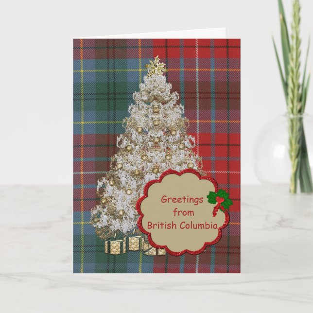 British Columbia Original Provincial Tartan Holiday Card (Front)