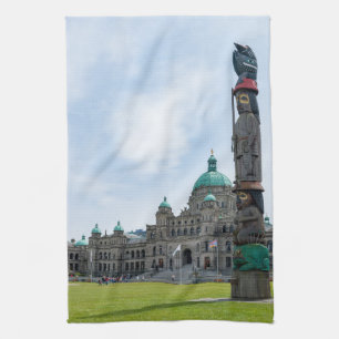British Columbia Parliament - Victoria, Canada Tea Towel