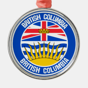 British Columbia Round Emblem Metal Ornament