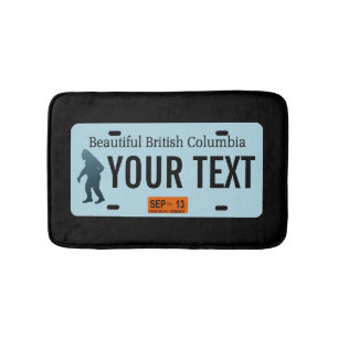 British Columbia Sasquatch License Plate Bath Mat