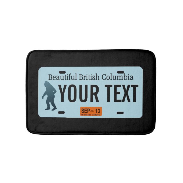 British Columbia Sasquatch License Plate Bath Mat (Front)