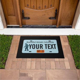 British Columbia Sasquatch License Plate Doormat