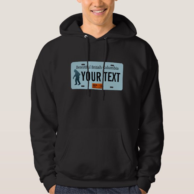 British Columbia Sasquatch License Plate Hoodie (Front)
