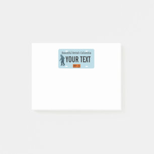 British Columbia Sasquatch License Plate Post-it Notes