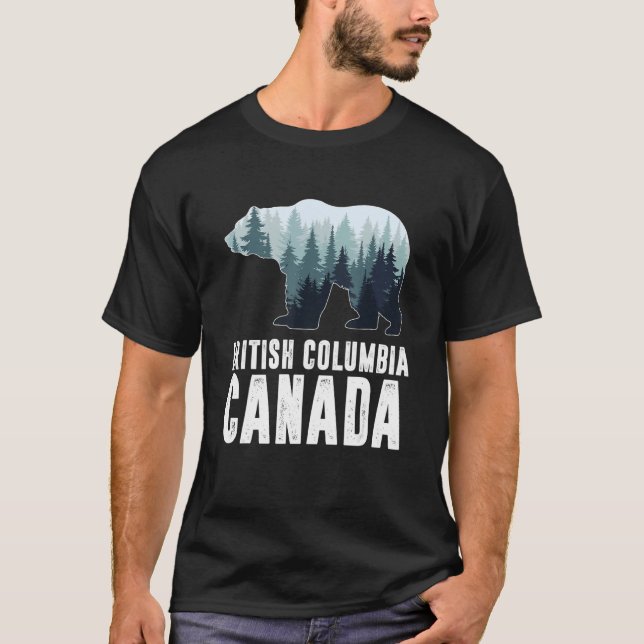 British Columbia Vancouver Canada Bear Green Fores T-Shirt (Front)
