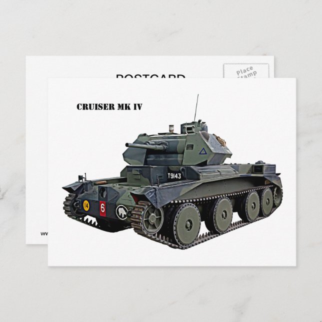 British Cruiser Mk IV Tank Postcard (Front/Back)