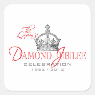 British Diamond Jubilee - Royal Souvenir Square Sticker