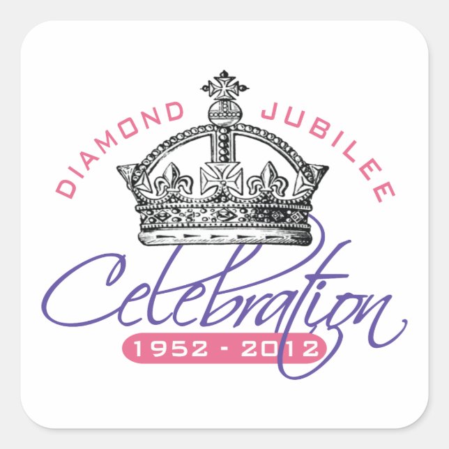 British Diamond Jubilee - Royal Souvenir Square Sticker (Front)