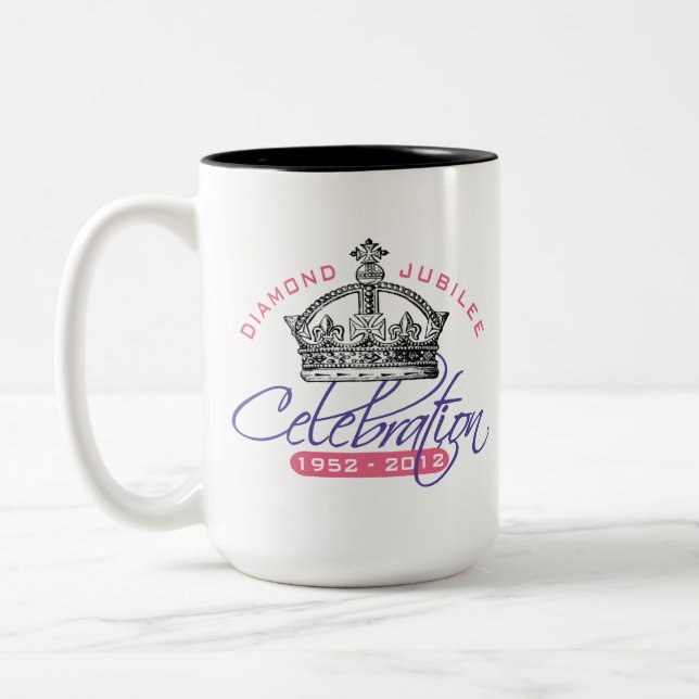 British Diamond Jubilee - Royal Souvenir Two-Tone Coffee Mug (Left)