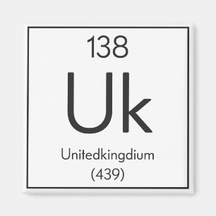 British Element "Unitedkingdium" Funny Chemistry Magnet