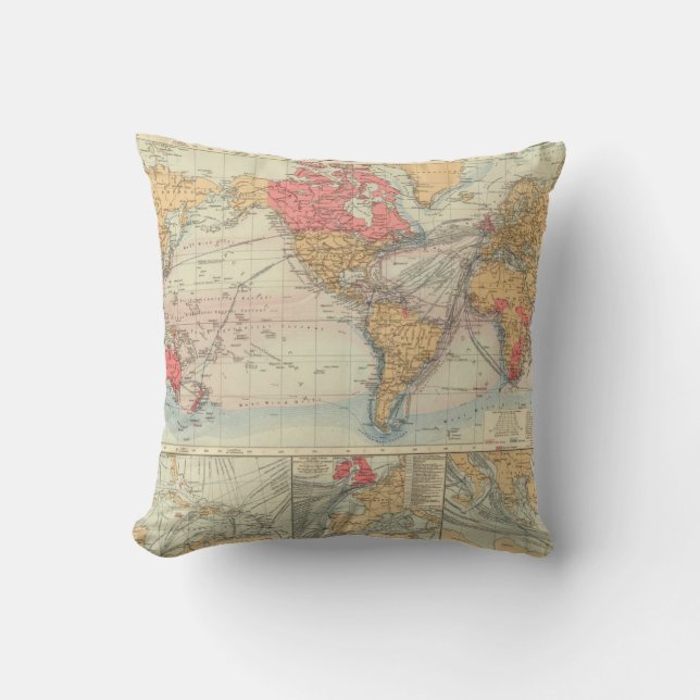 British Empire, routes, currents Cushion (Front)