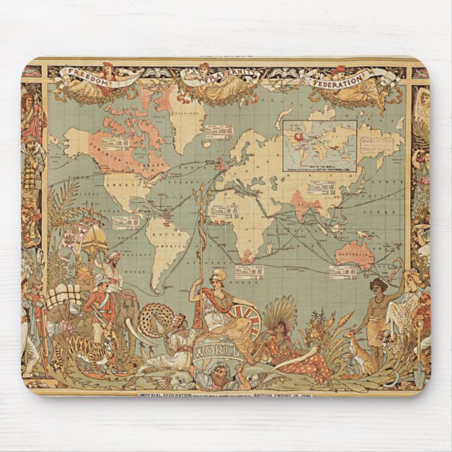 British Empire Vintage Victorian World Map Mouse Pad (Front)