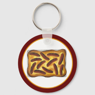 British English Food Toad in the Hole Sausages Key Ring