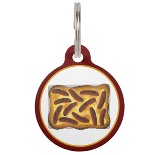 British English Food Toad in the Hole Sausages Pet Tag