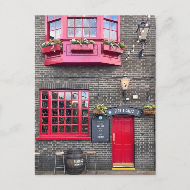 British fish and chips, London UK Postcard (Front)