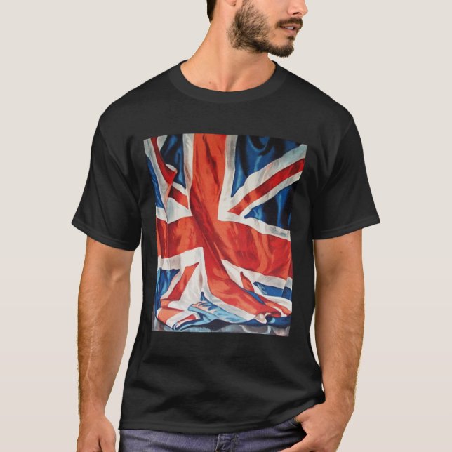 British Flag Back round Template T-Shirt (Front)