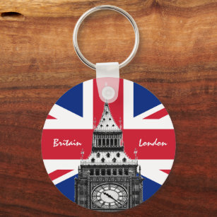 British Flag & Big Ben - London, Travel UK /sports Key Ring