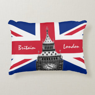 British Flag & Big Ben - London, UK /sports fans Decorative Cushion