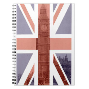 British Flag Big Ben Spiral Notebook