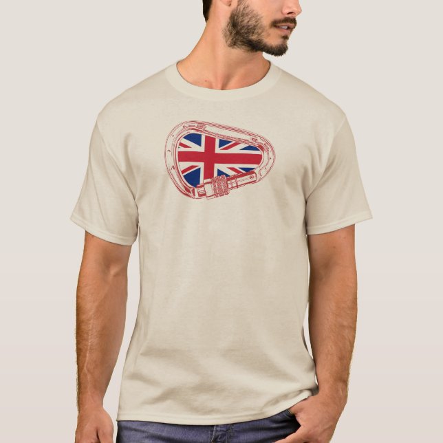 British Flag Climbing Carabiner T-Shirt (Front)