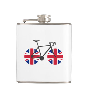 British Flag Cycling Hip Flask