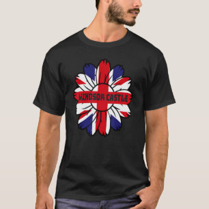 British Flag England Uk Sunflower Windsor Castle U T-Shirt