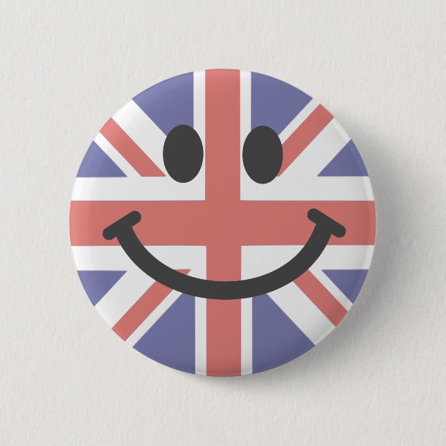 British Flag face 6 Cm Round Badge (Front)