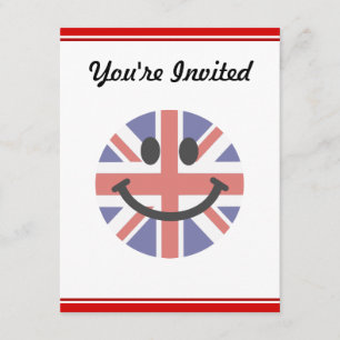 British Flag face Invitation