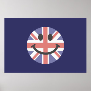 British Flag face Poster
