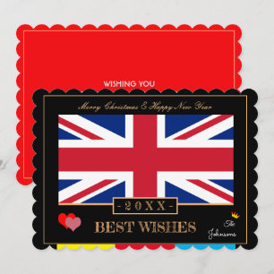 British Flag & Happy New Year/Best Wishes Card UK