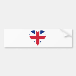 British Flag Heart Bumper Sticker