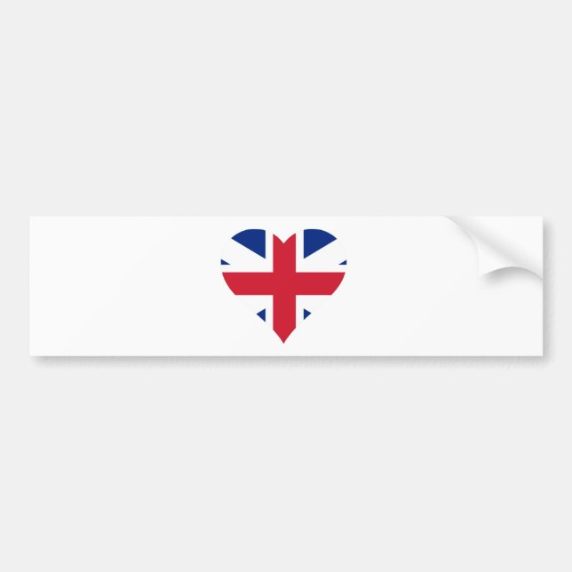 British Flag Heart Bumper Sticker (Front)