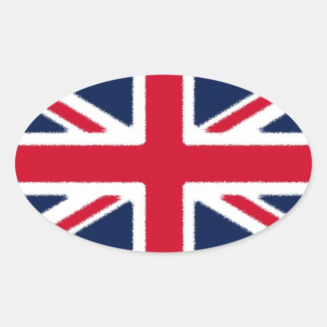 British Flag Oval Sticker (Front)