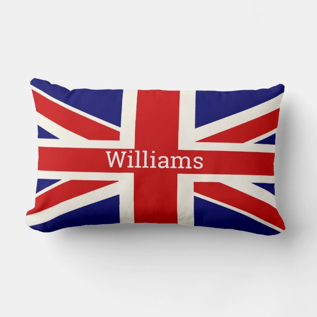 BRITISH Flag Personalised  Lumbar Cushion (Front)