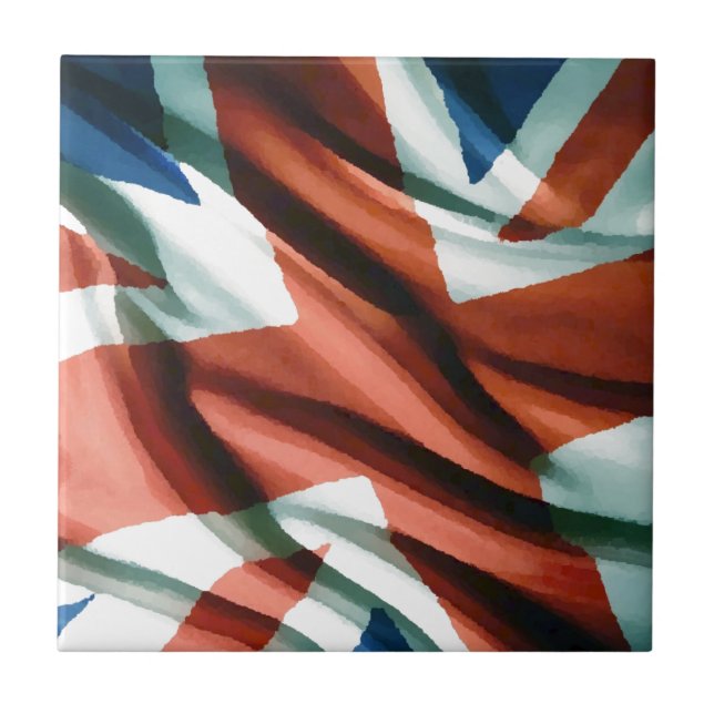 British Flag Pop Art Ceramic Tile (Front)