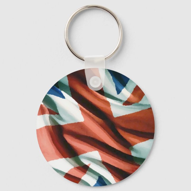 British Flag Pop Art Key Ring (Front)