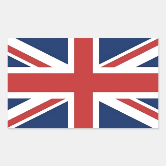 British Flag Rectangular Sticker (Front)