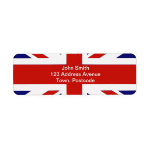 British flag return address label